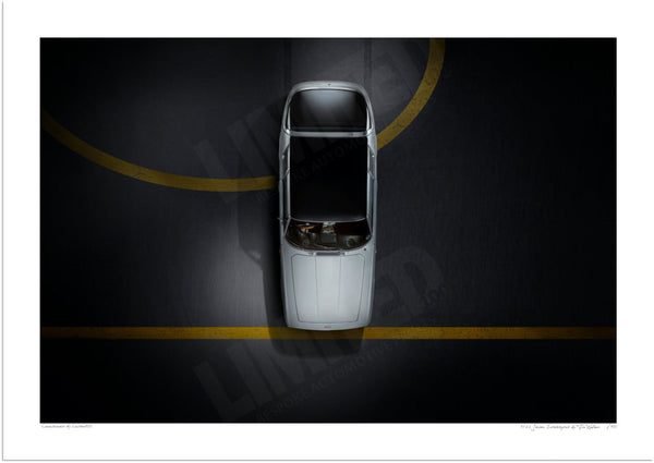 1966 Jensen Interceptor (bird’s-eye view) A3 (297 x 420 mm / 11.7 x 16.5 in) / Print-Only (Fine Art Paper) / No Mount