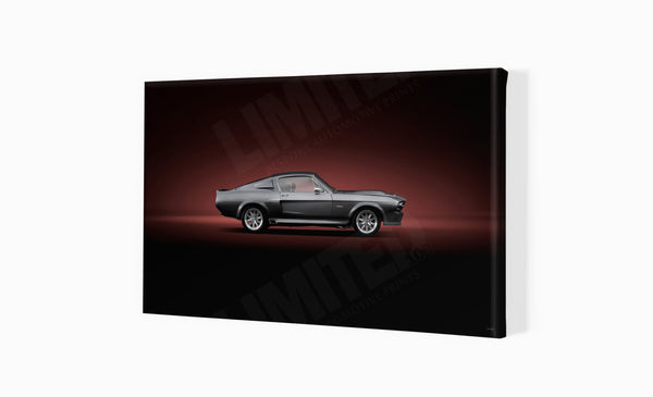 1967 Shelby GT500 ’Eleanor’ side profile S (420 x 255 mm) / Canvas Print (Mounted on Wood Internal Frame) / No Mount