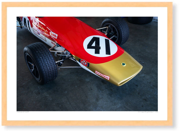 1968 Lotus 41X A3 (297 x 420 mm / 11.7 x 16.5 in) / Wood Frame (Printed on Fine Art Paper) / No Mount