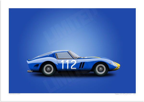 1962 Ferrari 250 GTO Chassis 3445GT A3 (297 x 420 mm / 11.7 x 16.5 in) / Print-Only (Fine Art Paper) / No Mount