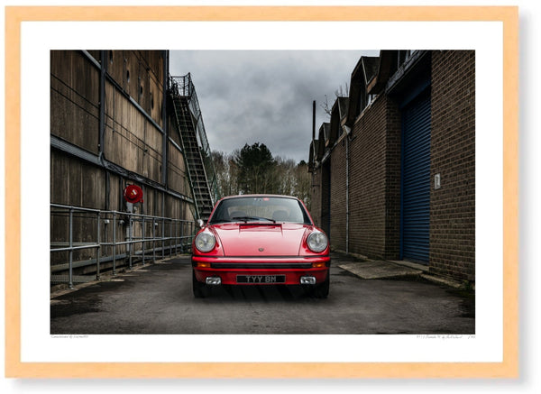 1973 Porsche 911 A3 (297 x 420 mm / 11.7 x 16.5 in) / Wood Frame (Printed on Fine Art Paper) / No Mount
