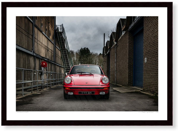 1973 Porsche 911 A3 (297 x 420 mm / 11.7 x 16.5 in) / Black Wood Frame (Printed on Fine Art Paper) / No Mount