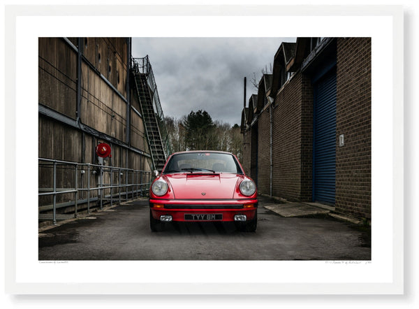 1973 Porsche 911 A3 (297 x 420 mm / 11.7 x 16.5 in) / White Wood Frame (Printed on Fine Art Paper) / No Mount