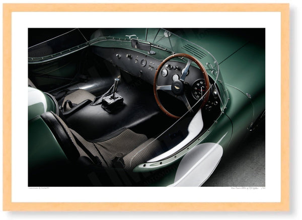 Aston Martin DBR2 (inside) A3 (297 x 420 mm / 11.7 x 16.5 in) / Wood Frame (Printed on Fine Art Paper) / No Mount