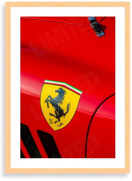 Ferrari 330 LMB detail A3 (297 x 420 mm / 11.7 x 16.5 in) / Wood Frame (Printed on Fine Art Paper) / No Mount