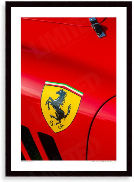 Ferrari 330 LMB detail A3 (297 x 420 mm / 11.7 x 16.5 in) / Black Wood Frame (Printed on Fine Art Paper) / No Mount