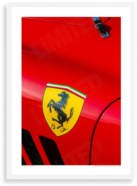 Ferrari 330 LMB detail A3 (297 x 420 mm / 11.7 x 16.5 in) / White Wood Frame (Printed on Fine Art Paper) / No Mount