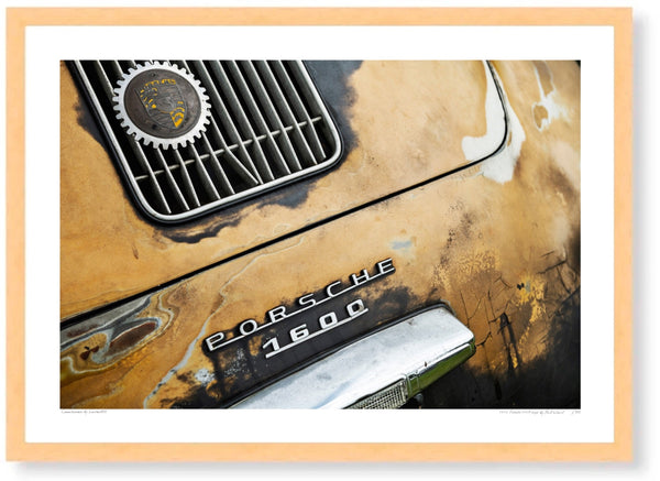 1956 Porsche 356A Coupe at Bicester Heritage A3 (297 x 420 mm / 11.7 x 16.5 in) / Wood Frame (Printed on Fine Art