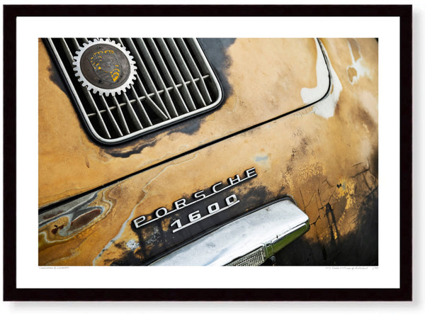 1956 Porsche 356A Coupe at Bicester Heritage A3 (297 x 420 mm / 11.7 x 16.5 in) / Black Wood Frame (Printed on Fine Art