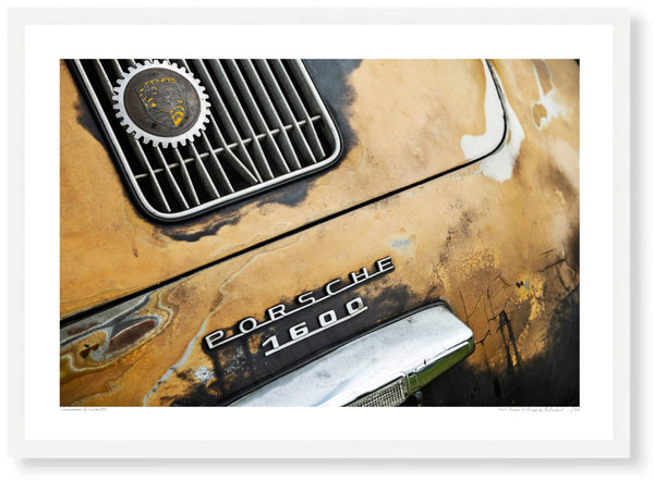 1956 Porsche 356A Coupe at Bicester Heritage A3 (297 x 420 mm / 11.7 x 16.5 in) / White Wood Frame (Printed on Fine Art