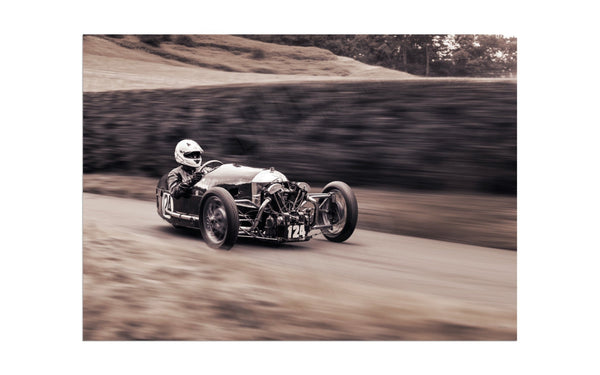 Morgan 3 Wheeler at Shelsley Walsh Hill Climb A3 (297 x 420 mm / 11.7 x 16.5 in) / Aluminium Composite / No Mount