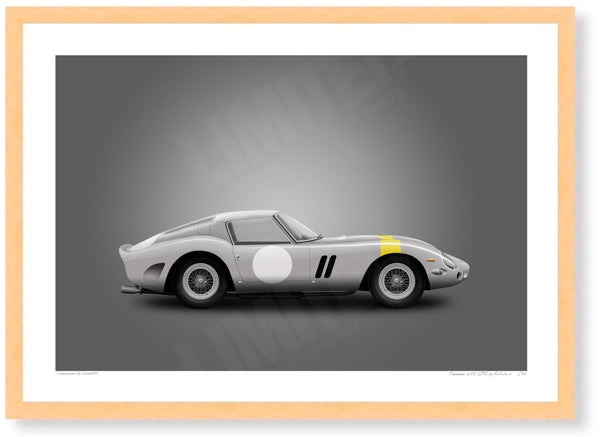 1963 Ferrari 250 GTO Chassis 4153GT A3 (297 x 420 mm / 11.7 x 16.5 in) / Wood Frame (Printed on Fine Art Paper) / No