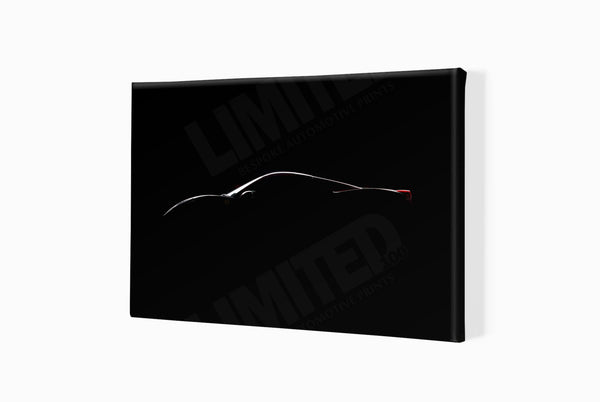 Ferrari 458 silhouette A3 (297 x 420 mm / 11.7 x 16.5 in) / Canvas Print (Mounted on Wood Internal Frame) / No Mount
