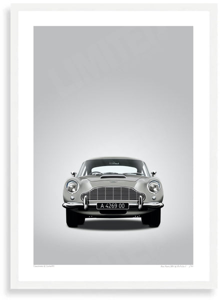 Aston Martin DB5 A 4269 00 (Type B) A3 (297 x 420 mm / 11.7 x 16.5 in) / White Wood Frame (Printed on Fine Art Paper)