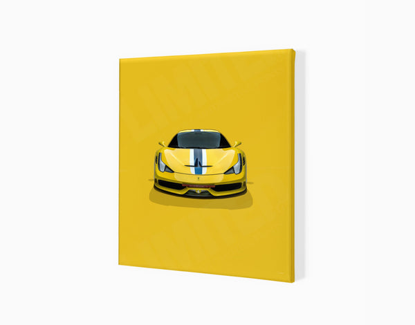 Ferrari 458 Speciale S (335mm x 297) / Canvas Print (Mounted on Wood Internal Frame) / No Mount