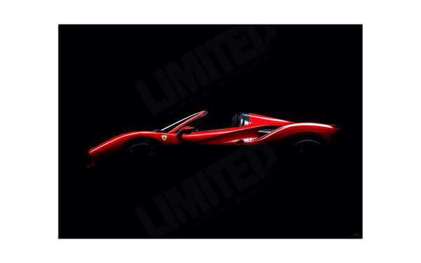 Ferrari 488 Spider A3 (297 x 420 mm / 11.7 x 16.5 in) / Aluminium Composite / No Mount