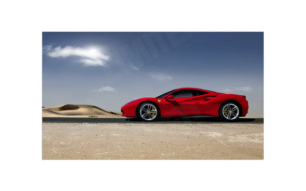 Ferrari 488 GTB in Dubai S (420mm x 243) / Aluminium Composite / No Mount