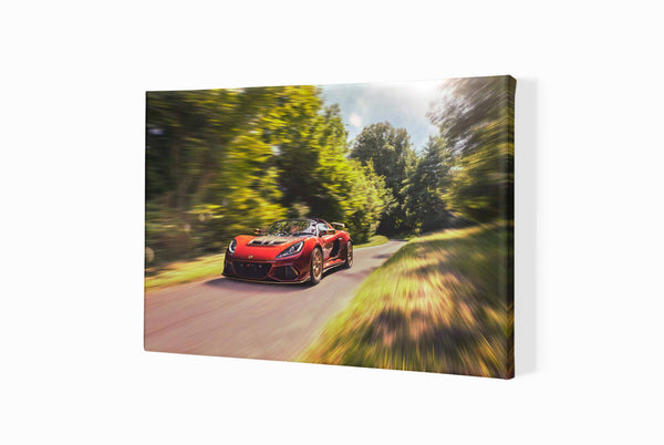 Lotus Exige at Prescott Hill Climb A3 (297 x 420 mm / 11.7 x 16.5 in) / Canvas Print (Mounted on Wood Internal Frame)