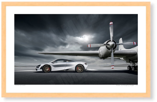 McLaren 720S Aircraft S (420mm x 260) / Wood Frame (Printed on Fine Art Paper) / No Mount