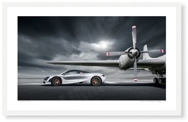 McLaren 720S Aircraft S (420mm x 260) / White Wood Frame (Printed on Fine Art Paper) / No Mount