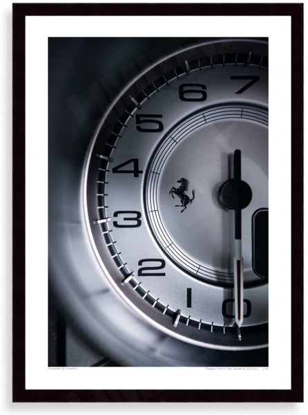 Ferrari 812 GTS rev counter A3 (297 x 420 mm / 11.7 x 16.5 in) / Black Wood Frame (Printed on Fine Art Paper) / No Mount