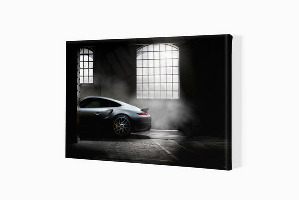 Porsche 911 Turbo S 991 in Zürich (B) A3 (297 x 420 mm / 11.7 x 16.5 in) / Canvas Print (Mounted on Wood Internal