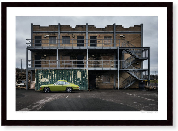 Porsche 912 A3 (297 x 420 mm / 11.7 x 16.5 in) / Black Wood Frame (Printed on Fine Art Paper) / No Mount