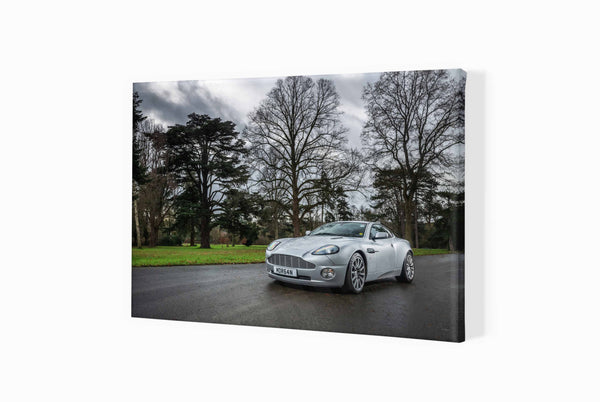 Aston Martin V12 Vanquish (mk1) A3 (297 x 420 mm / 11.7 x 16.5 in) / Canvas Print (Mounted on Wood Internal Frame) / No