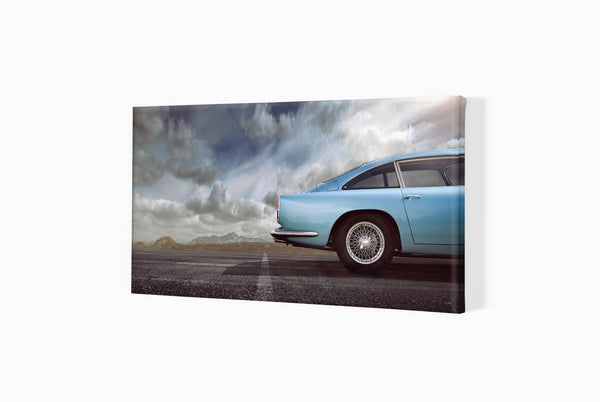Aston Martin DB4 side profile S (420mm x 226) / Canvas Print (Mounted on Wood Internal Frame) / No Mount
