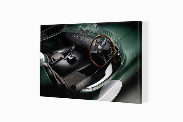 Aston Martin DBR2 (inside) A3 (297 x 420 mm / 11.7 x 16.5 in) / Canvas Print (Mounted on Wood Internal Frame) / No Mount