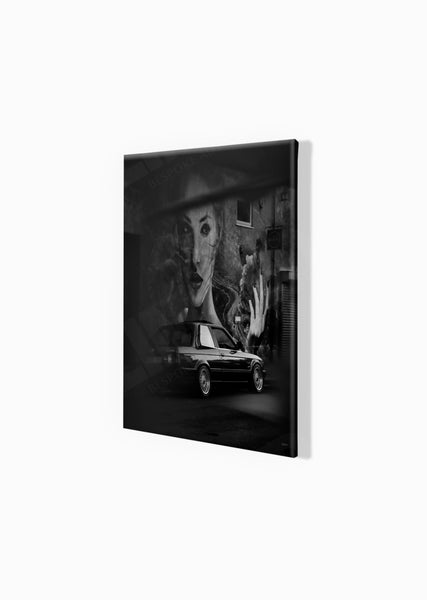 BMW E30 320i S (380mm x 297) / Canvas Print (Mounted on Wood Internal Frame) / No Mount