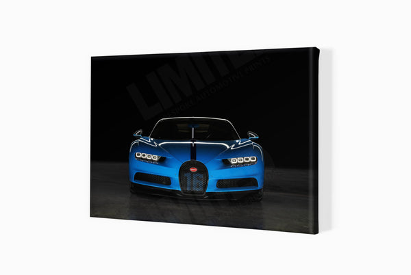 Bugatti Chiron A3 (297 x 420 mm / 11.7 x 16.5 in) / Canvas Print (Mounted on Wood Internal Frame) / No Mount Posters