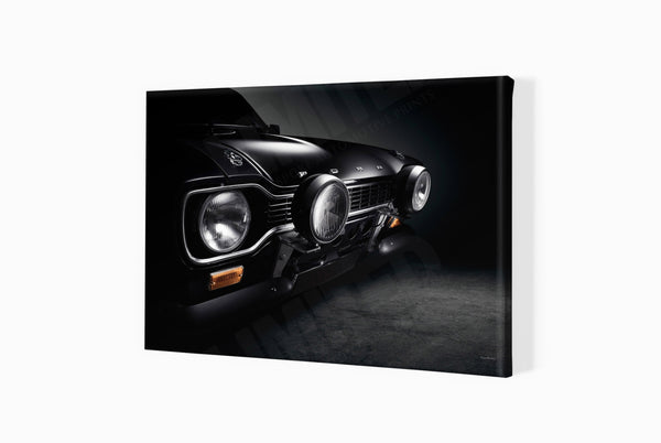 Ford Escort Mk1 RS2000 A3 (297 x 420 mm / 11.7 x 16.5 in) / Canvas Print (Mounted on Wood Internal Frame) / No Mount