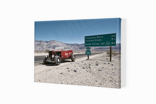 Ford Roadster (Hot Rod) A3 (297 x 420 mm / 11.7 x 16.5 in) / Canvas Print (Mounted on Wood Internal Frame) / No Mount