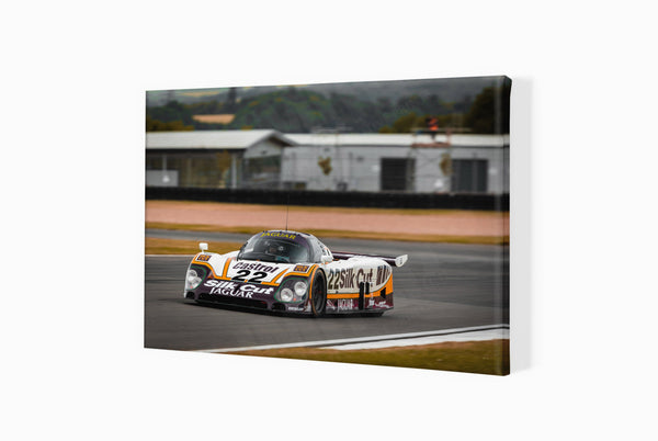 Jaguar XJR-9 LM A3 (297 x 420 mm / 11.7 x 16.5 in) / Canvas Print (Mounted on Wood Internal Frame) / No Mount