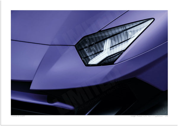 Lamborghini Aventador (Very Peri Pantone 17-3938) A3 (297 x 420 mm / 11.7 x 16.5 in) / Print-Only (Fine Art Paper) / No