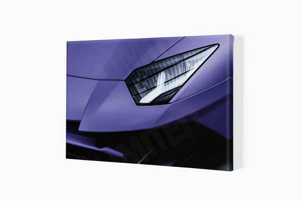 Lamborghini Aventador (Very Peri Pantone 17-3938) A3 (297 x 420 mm / 11.7 x 16.5 in) / Canvas Print (Mounted on Wood