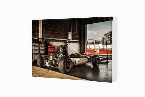 1968 Lotus 41X (rear) A3 (297 x 420 mm / 11.7 x 16.5 in) / Canvas Print (Mounted on Wood Internal Frame) / No Mount