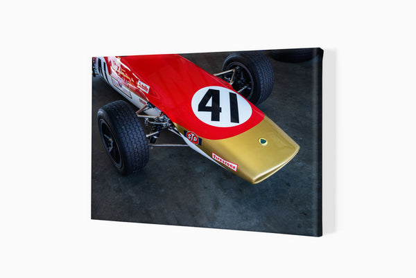 1968 Lotus 41X A3 (297 x 420 mm / 11.7 x 16.5 in) / Canvas Print (Mounted on Wood Internal Frame) / No Mount