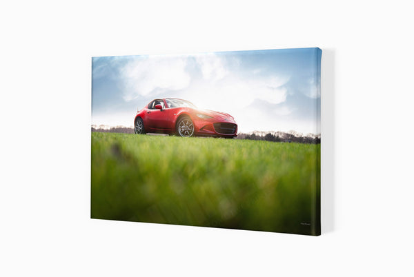 Mazda MX-5 RF A3 (297 x 420 mm / 11.7 x 16.5 in) / Canvas Print (Mounted on Wood Internal Frame) / No Mount