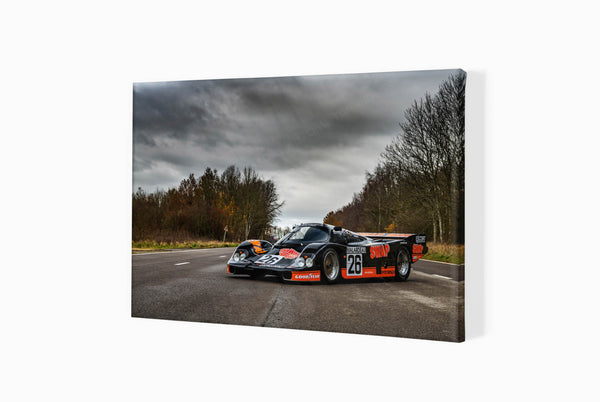 Porsche 956 A3 (297 x 420 mm / 11.7 x 16.5 in) / Canvas Print (Mounted on Wood Internal Frame) / No Mount