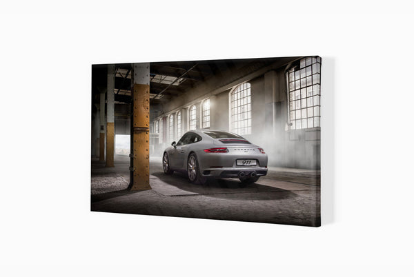 Porsche 911 (991) in Zürich S (420mm x 253) / Canvas Print (Mounted on Wood Internal Frame) / No Mount