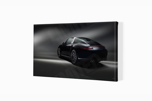 Porsche 911 Targa 4 GTS (991) S (420mm x 219) / Canvas Print (Mounted on Wood Internal Frame) / No Mount