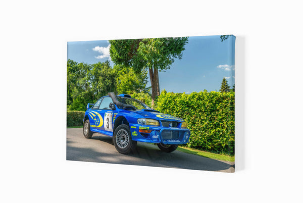 Subaru Impreza WRC at Shelsley Walsh Hill Climb A3 (297 x 420 mm / 11.7 x 16.5 in) / Canvas Print (Mounted on Wood