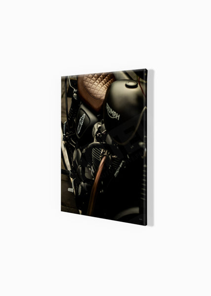 Triumph Street Twin S (380mm x 297) / Canvas Print (Mounted on Wood Internal Frame) / No Mount