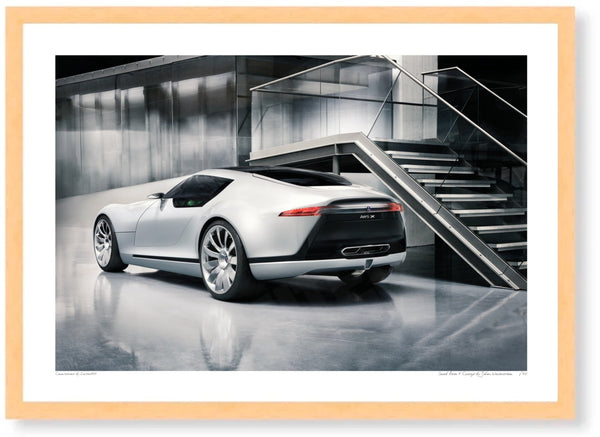 Saab Aero X Concept A3 (297 x 420 mm / 11.7 x 16.5 in) / Wood Frame (Printed on Fine Art Paper) / No Mount