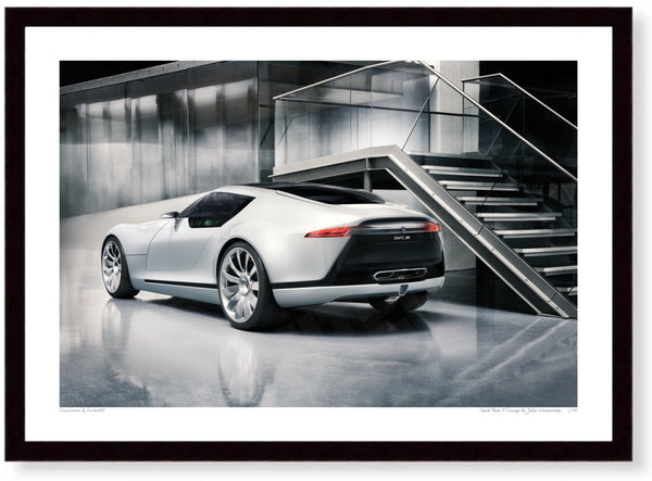 Saab Aero X Concept A3 (297 x 420 mm / 11.7 x 16.5 in) / Black Wood Frame (Printed on Fine Art Paper) / No Mount