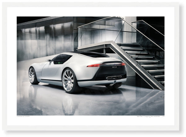 Saab Aero X Concept A3 (297 x 420 mm / 11.7 x 16.5 in) / White Wood Frame (Printed on Fine Art Paper) / No Mount