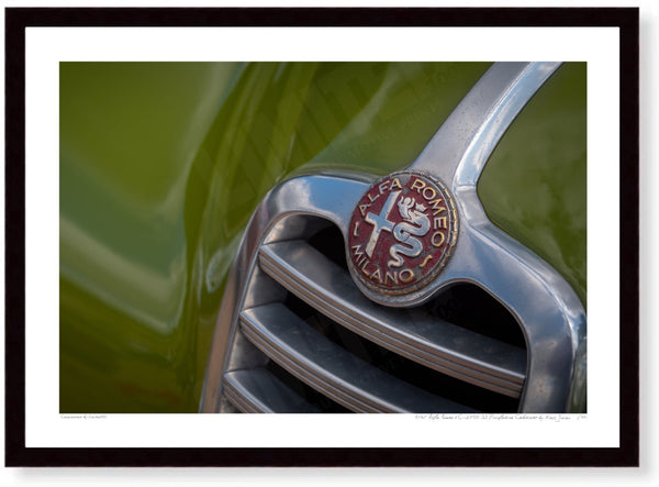 1948 Alfa Romeo 6C-2500 SS Pininfarina Cabriolet A3 (297 x 420 mm / 11.7 x 16.5 in) / Black Wood Frame (Printed on Fine
