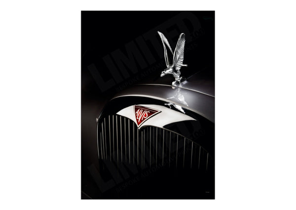 1955 Alvis Three Litre (silver eagle bonnet ornament sculpture) A3 (297 x 420 mm / 11.7 x 16.5 in) / Aluminium
